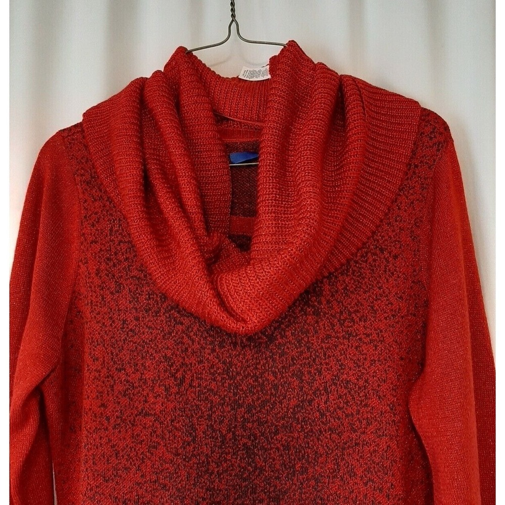NEW APT. 9‎ Red Sweater Sparkly Metallic Front w/ matching Scarf Women's M